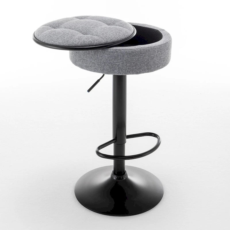 Tabouret de bar rond sans accoudoirs en similicuir