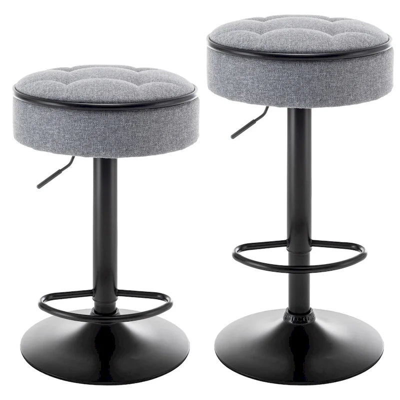 Tabouret de bar rond sans accoudoirs en similicuir
