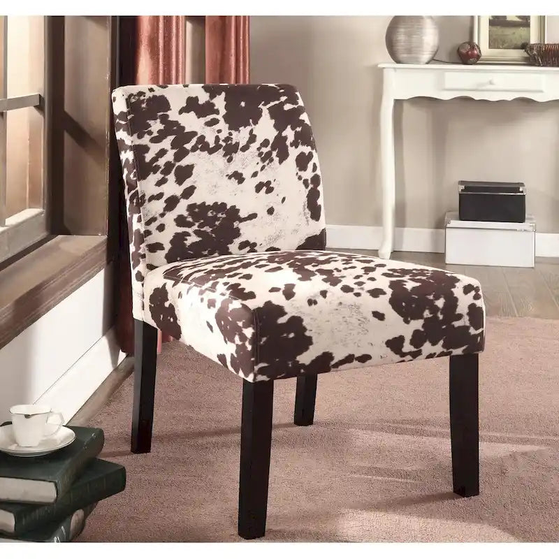 Fauteuil d'appoint en tissu chiné avec pieds en bois massif