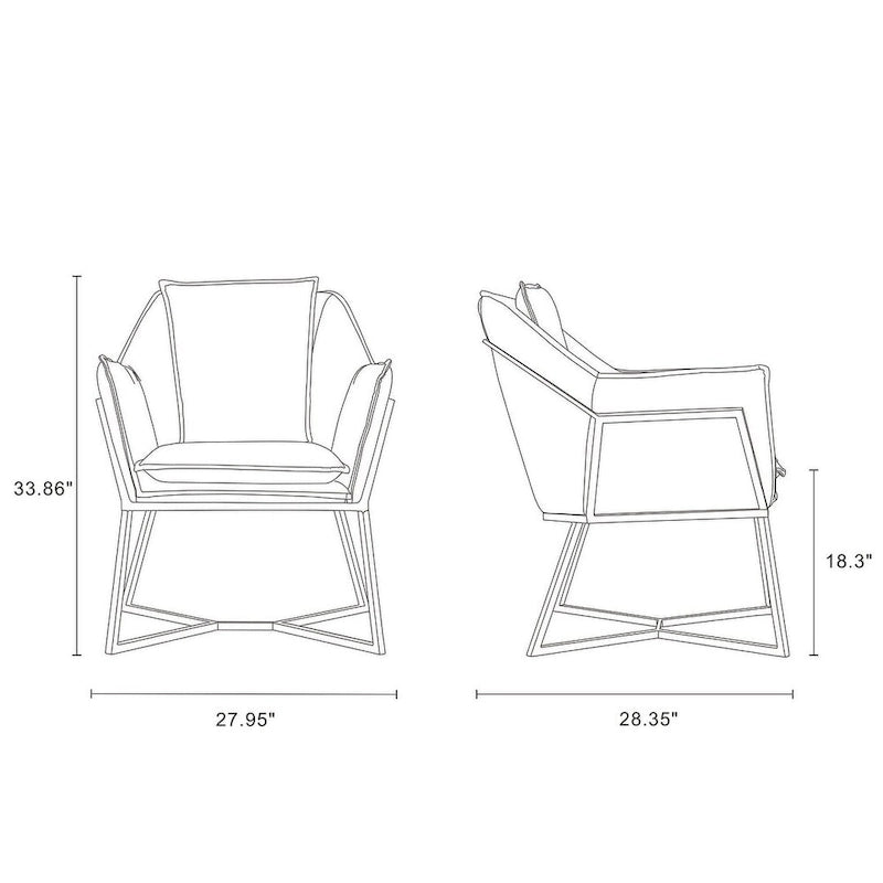 Fauteuil d'appoint en velours Origami