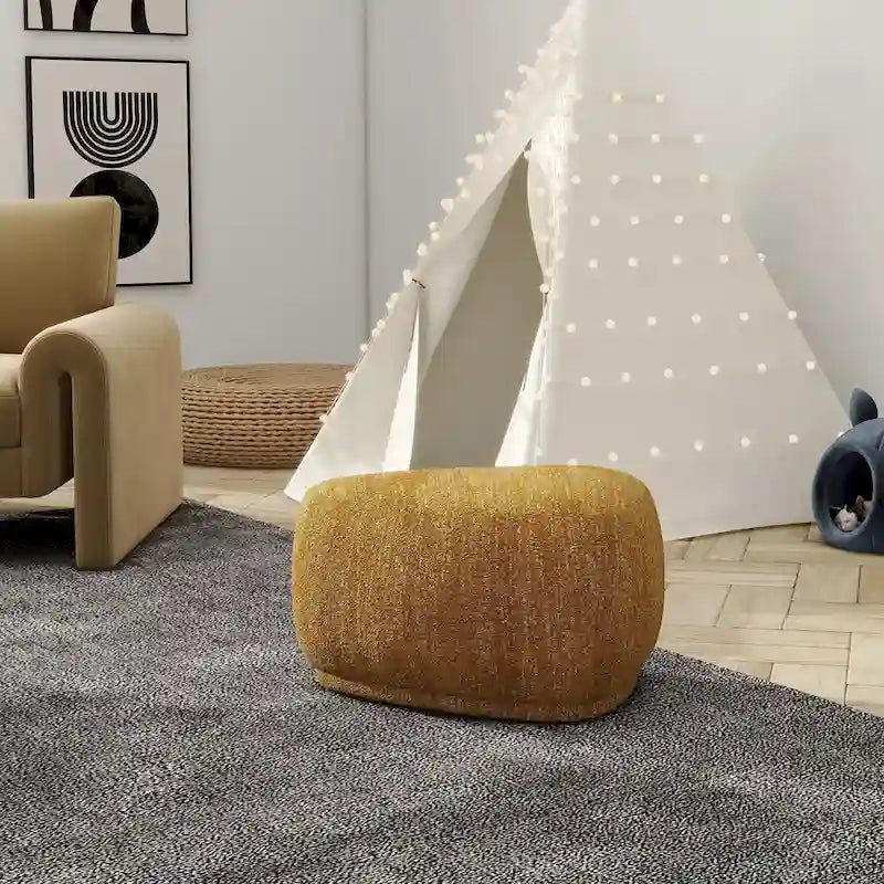Pouf repose-pieds cocktail triangulaire arrondi