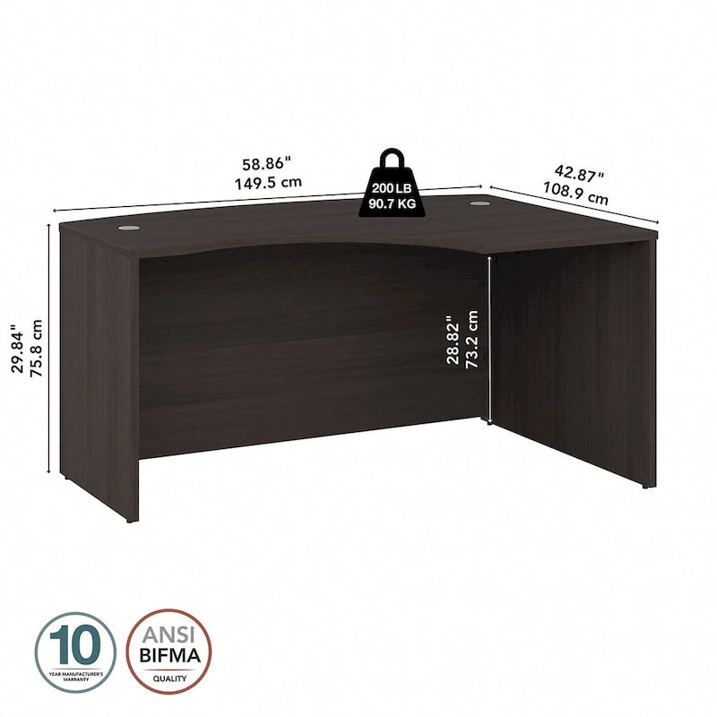 Structure de bureau en L pour droitier
